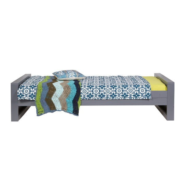 Šedá jednolůžková postel 90x200 cm Dennis – WOOOD-image-1