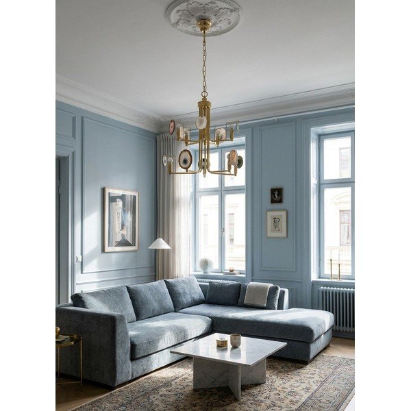 Kovové závěsné svítidlo ve zlaté barvě Glamour – Premier Housewares-image-2