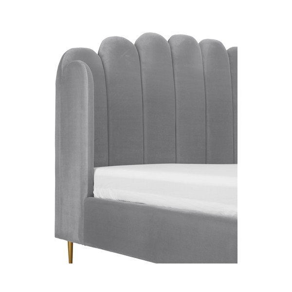 Šedá čalouněná postel Westwing Collection Glamour, 180 x 200 cm-image-1