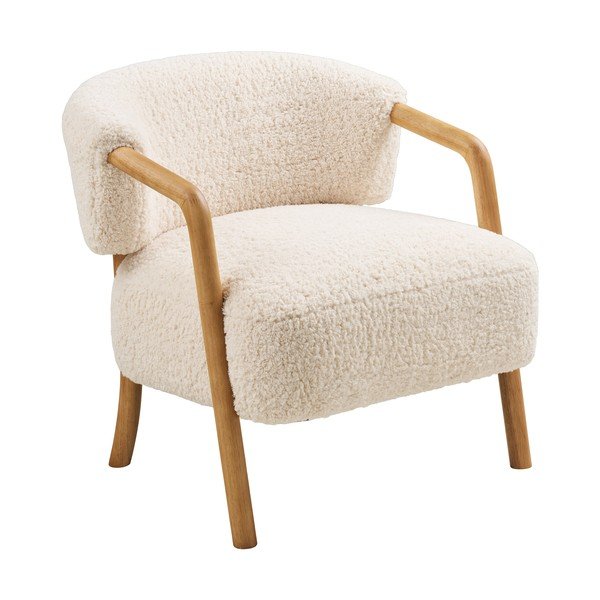 Krémové křeslo z textilie bouclé Dakar – House Nordic-image-3