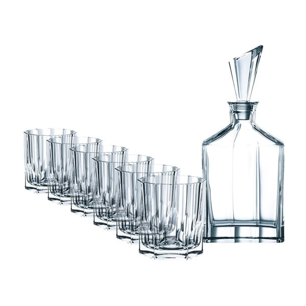 Set karafy a 6 sklenic na whisky z křišťálového skla Nachtmann Aspen Whisky Set