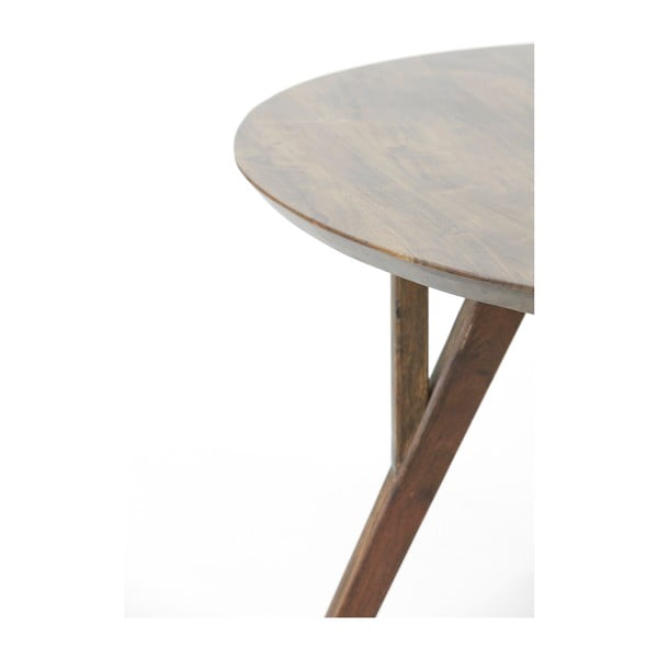 Hnědý kulatý jídelní stůl s deskou z akácie ø 120 cm Quenza – Light & Living-image-3