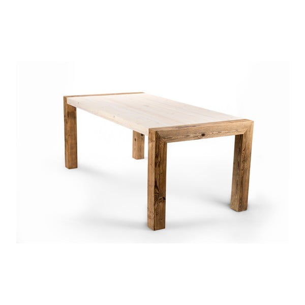 Dřevěný jídelní stůl se světlou deskou Antique Wood, délka 160 cm