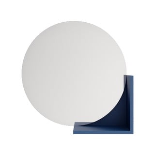 Nástěnné zrcadlo s tmavě modrou policí Skandica Lucija, ø 60 cm