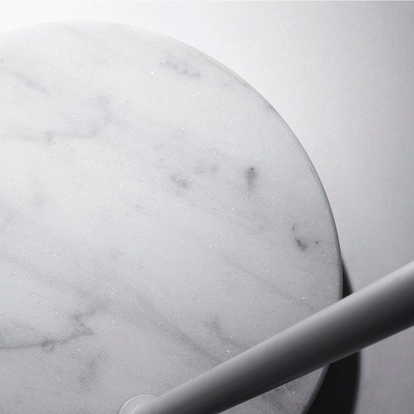 Bílá stojací lampa s textilním stínidlem (výška 189 cm) May – Kave Home-image-3