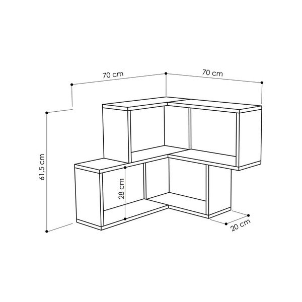 Bílá rohová nástěnná police Corner-image-2