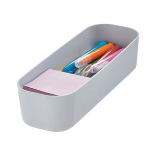 Šedý úložný box iDesign Eco Bin, 27,43 x 9,14 cm