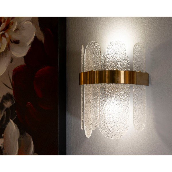 Skleněné nástěnné svítidlo ve zlaté barvě Gris – Mauro Ferretti-image-1