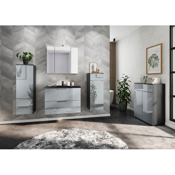 Černo-šedá závěsná skříňka s umyvadlem 81x61 cm Vasio – Germania-image-1