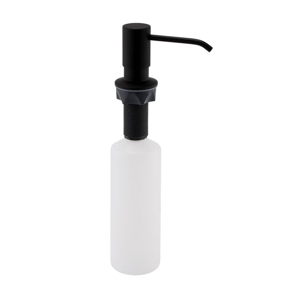 Matně černý plastový zápustný dávkovač mýdla 350 ml – Sapho