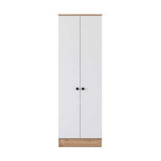 Bílá/přírodní šatní skříň v dekoru ořechu 60x183 cm Theresa – Kalune Design