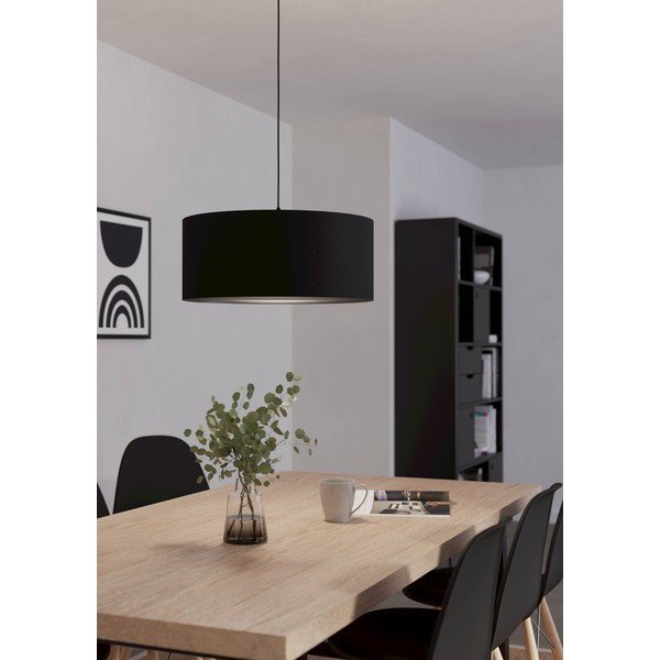 Černé závěsné svítidlo s textilním stínidlem ø 53 cm MASERLO 1 – EGLO-image-1