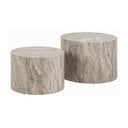 Šedé kulaté konferenční stolky v dekoru kamene v sadě 2 ks ø 58 cm Dice – Actona