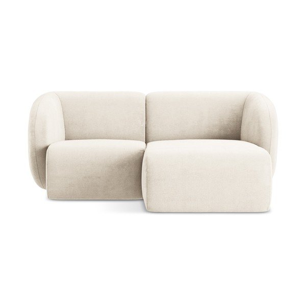 Béžová žinylková rohová pohovka (pravý roh/s lenoškou) Lani – Makamii