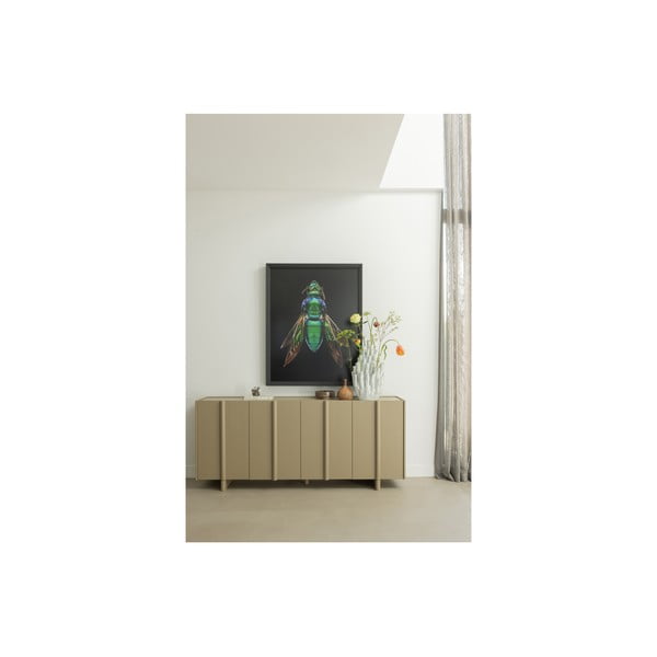 Béžová nízká komoda z borovicového dřeva 200x85 cm Basu – WOOOD-image-1