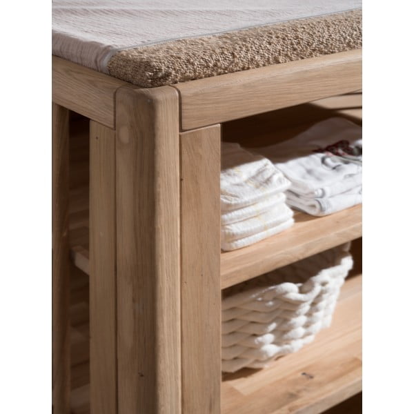 Dětská komoda z dubového dřeva s přebalovacím pultem v přírodní barvě 100x95x55 cm Forrest – Vipack-image-3
