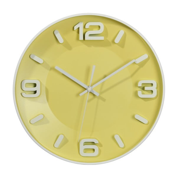 Žluté nástěnné hodiny Ixia