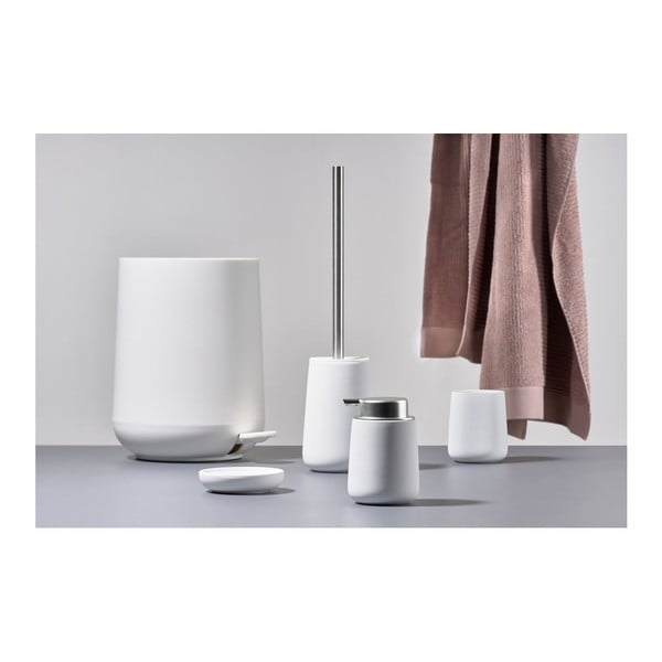 Bílý pedálový plastový odpadkový koš 5 l Nova – Zone-image-1