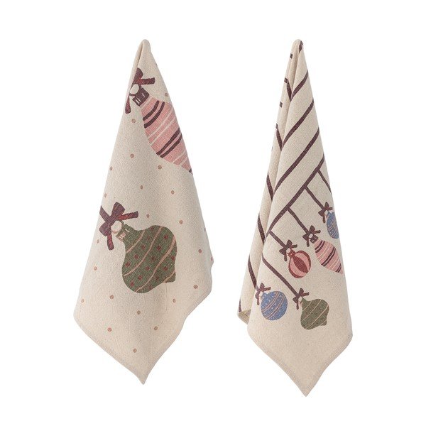 Bavlněné utěrky v sadě 2 ks s vánočním motivem 71x45 cm Ornamentia – Bloomingville-image-1