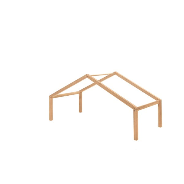 Domečková dětská postel z dubového dřeva v přírodní barvě s výsuvným lůžkem 90x200 cm Forrest – Vipack-image-3