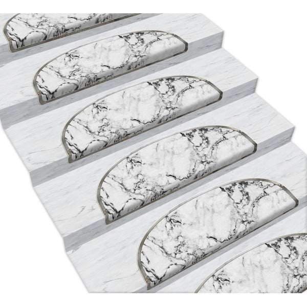Bílé nášlapy na schody v sadě 16 ks 65x20 cm Marble Dream - Vitaus-image-1