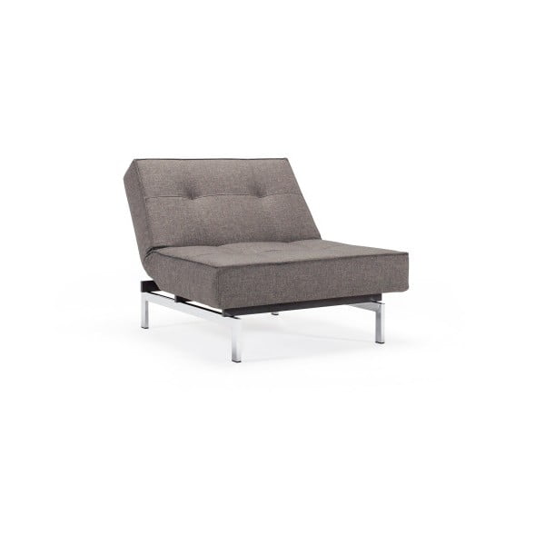 Tmavě šedé rozkládací křeslo s kovovou podnoží Innovation Splitback Flashtex Dark Grey-image-3