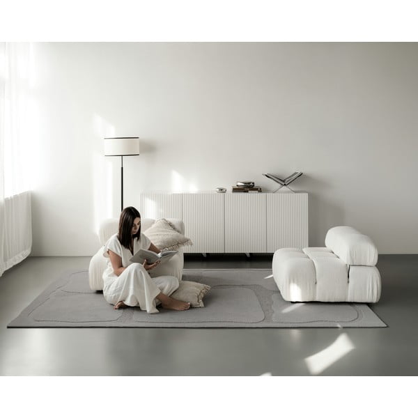 Šedý vlněný koberec 200x300 cm Morphic Organica – Agnella-image-3