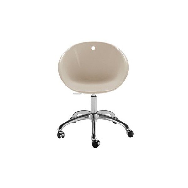 Béžová židle na kolečkách Pedrali Gliss