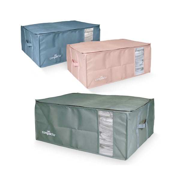 Sada 3 úložných boxů s vakuovým obalem Compactor Color Edition XXL, 50 x 26,5 cm