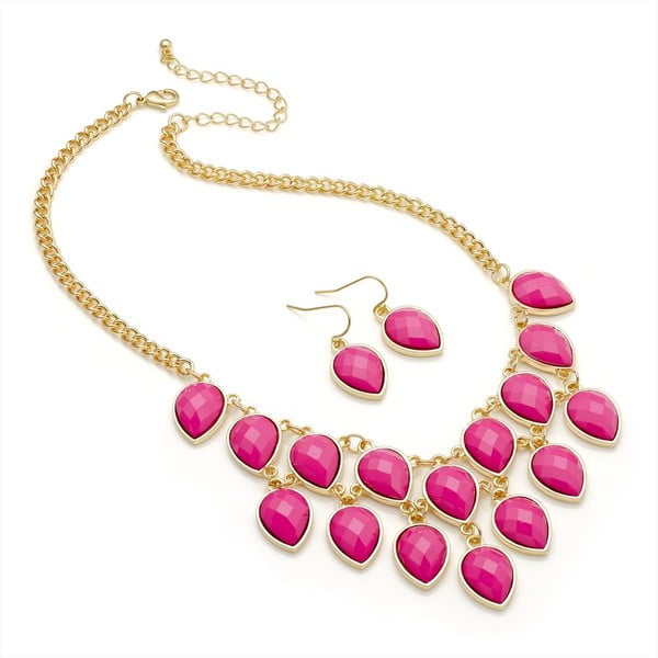 Set náhrdelník a náušnice Lauren Pink