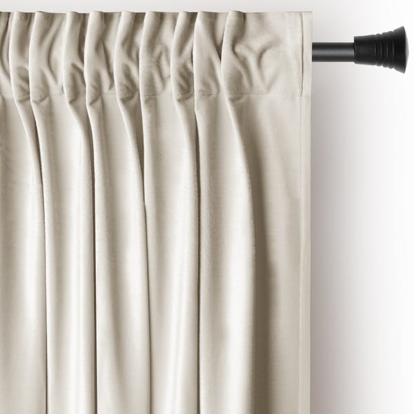 Béžový sametový dimout závěs 140x245 cm Pleat – Restilo