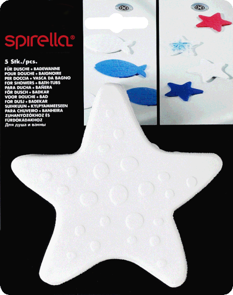 Dětské protiskluzové podložky v sadě 5 ks do vany 13x13 cm Asterie – Spirella-image-1