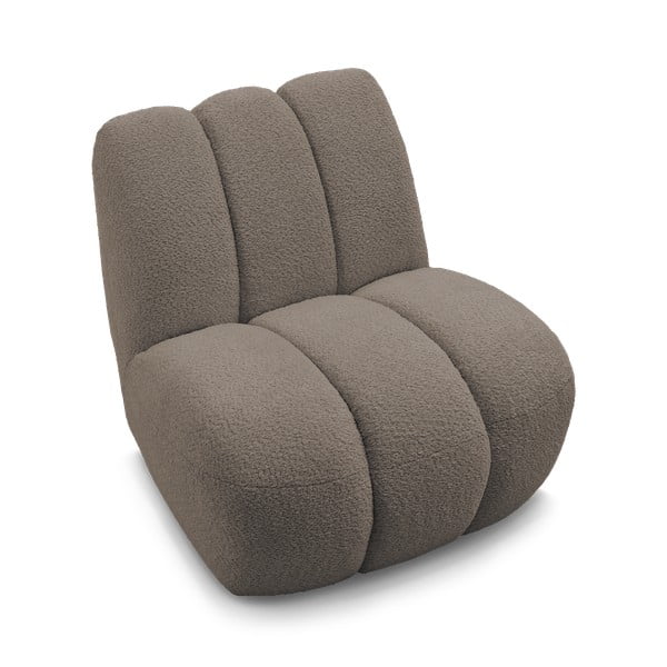 Taupe křeslo z textilie bouclé Janissaire – Bobochic Paris-image-4