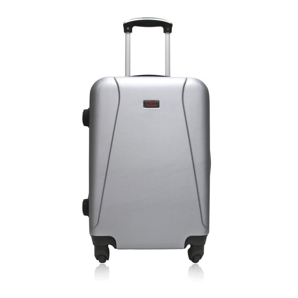 Cestovní kufr na kolečkách stříbrné barvy Hero Tour, 36 l