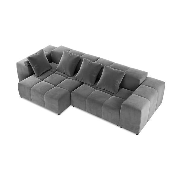 Šedá sametová rohová pohovka (variabilní) Rome Velvet - Cosmopolitan Design-image-3