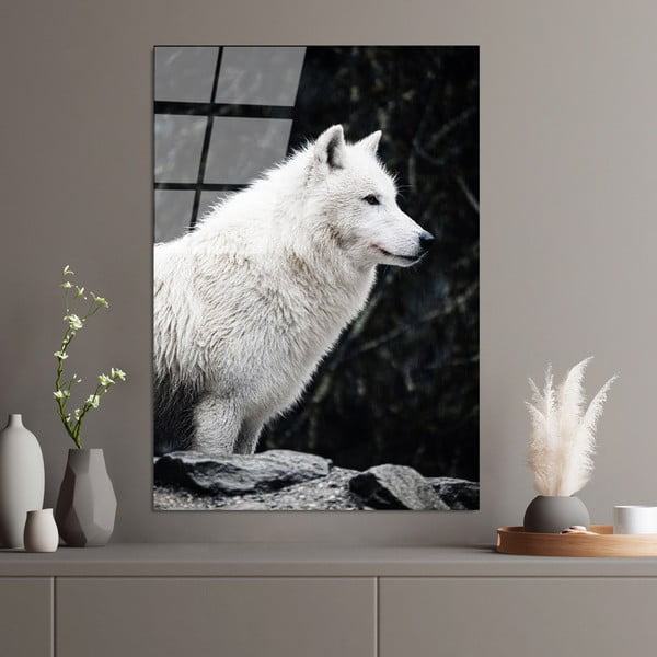 Skleněný obraz 70x100 cm White Wolf – Wallity-image-1