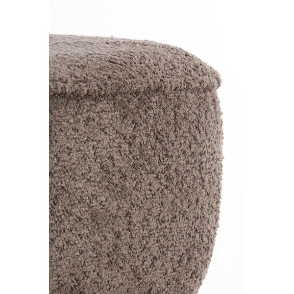 Hnědý taburet z textilie bouclé Leyla – Light & Living-image-1