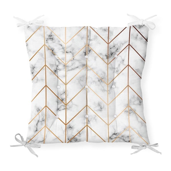 Podsedák na židli Minimalist Cushion Covers Gray Gold Marble, 40 x 40 cm