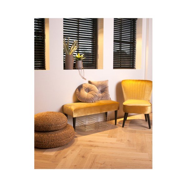 Žlutá lavice se sametovým potahem Leitmotiv Luxury-image-2