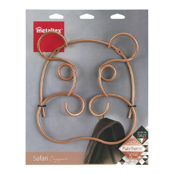 Nástěnný ocelový háček v měděné barvě Hippo – Metaltex-image-2