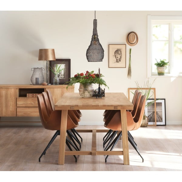 Jídelní stůl z broušeného dubového dřeva Rowico Brooklyn, 220 x 95 cm-image-3
