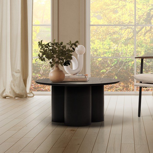 Černý kulatý konferenční stolek ø 80 cm Lua – MOME-image-1