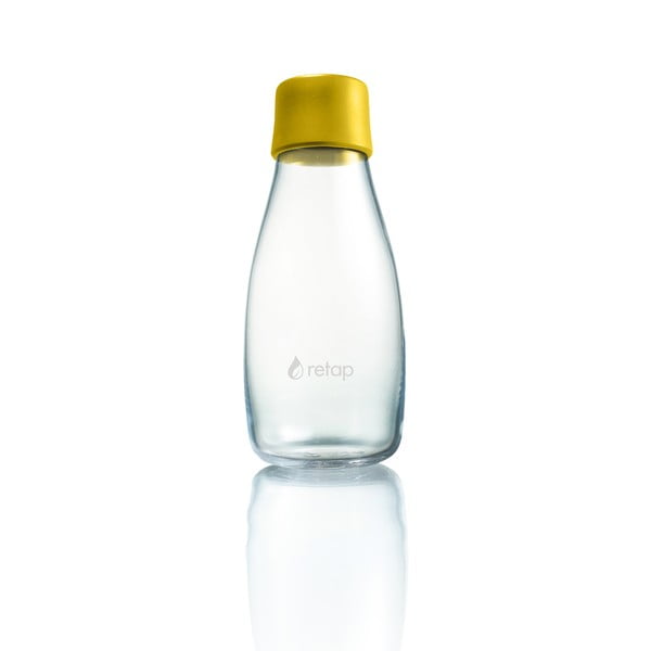 Tmavě žlutá skleněná lahev ReTap, 300 ml