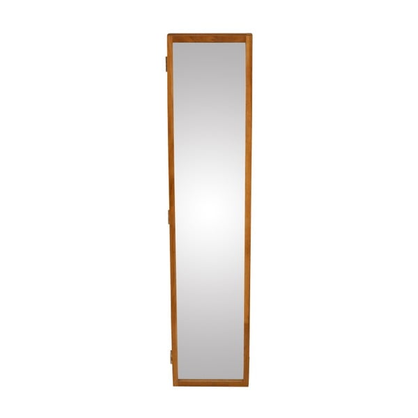 Nástěnné zrcadlo s boxem na klíče z masivního dubového dřeva Canett Uno, 20 x 90 cm