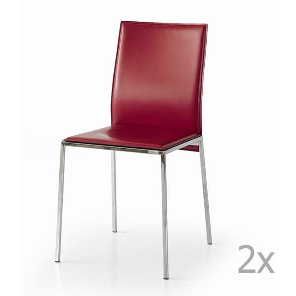 Sada 2 červených jídelních židlí Castagnetti Fax
