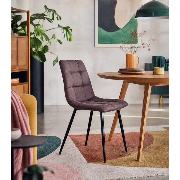 Sada 2 tmavě hnědých jídelních židlí House Nordic Middelfart-image-1