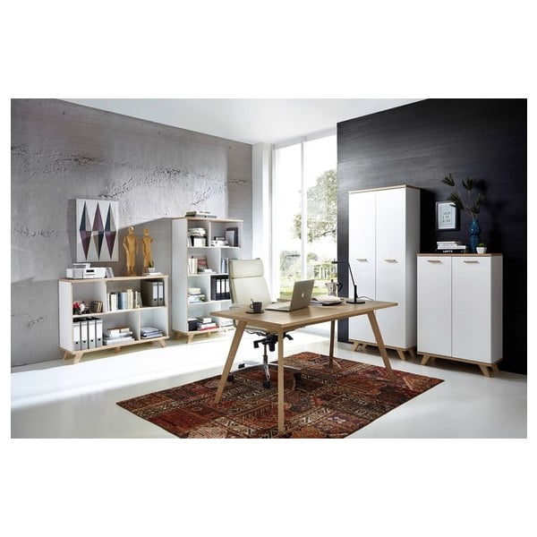 Bílá šatní skříň v dekoru dubu 75x193 cm Oslo - Germania-image-2