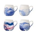 Bílé/modré šálky v sadě 4 ks z kameniny 250 ml Lyre – Bloomingville