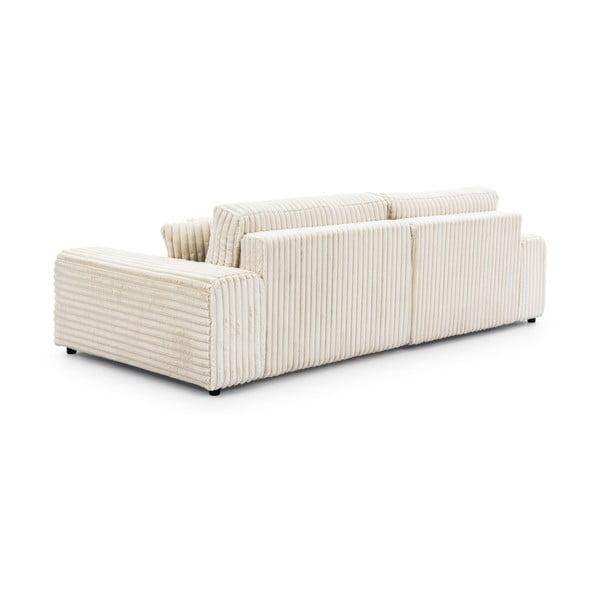 Krémová manšestrová rozkládací/s úložným prostorem rohová pohovka (levý roh) Sarina – Ropez-image-3