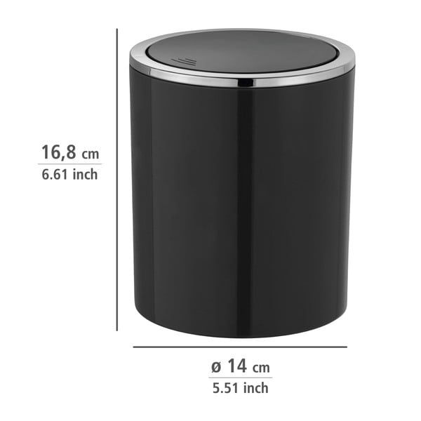 Černý odpadkový koš Wenko Inca, 2 l-image-3